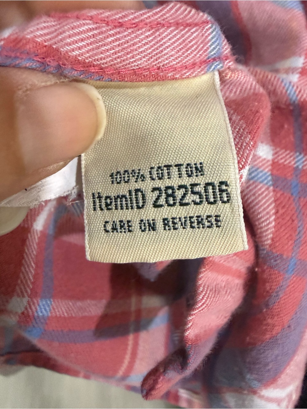 L.L.Bean Pink Blue Plaid Button Front Shirt Medium 100% Cotton Casual Top - Picture 6 of 6